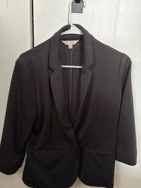 LC Lauren Conrad Black Tailored Open-Front Blazer Size M